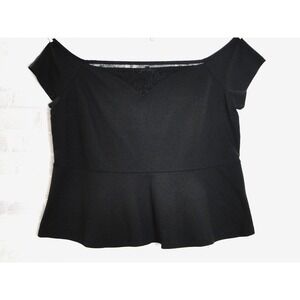 Lane‎ Bryant 22/24 Black Off Shoulder skirt blouse 1091513